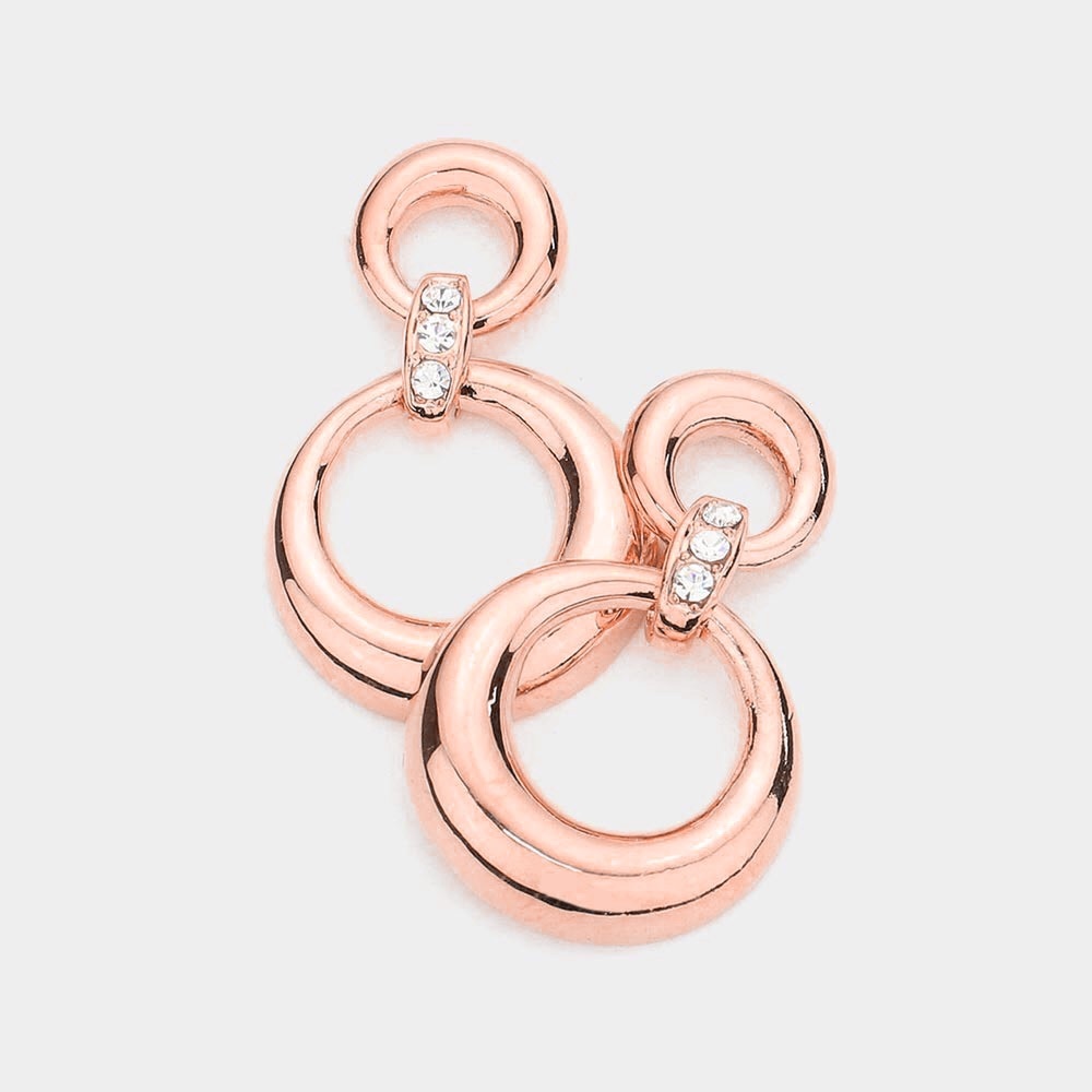 Rose Gold Crystal Statement Earrings